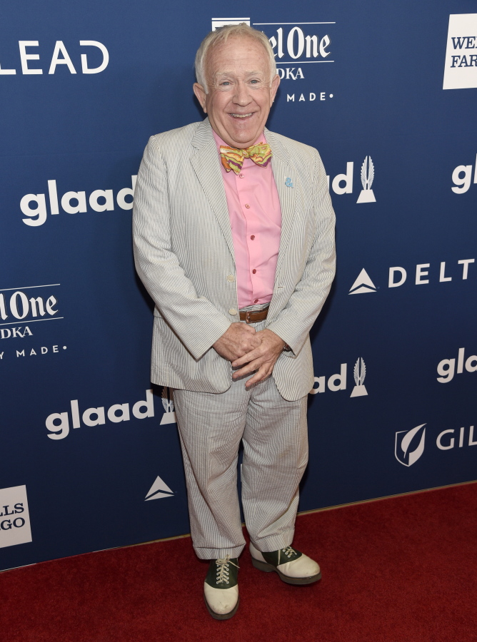 FILE - Leslie Jordan arrives at the 29th annual GLAAD Media Awards at the Beverly Hilton Hotel on April 12, 2018, in Beverly Hills, Calif. Jordan, the Emmy-winning actor whose wry Southern drawl and versatility made him a comedy and drama standout on TV series including '??Will & Grace'?? and '??American Horror Story,'?? has died. He was 67.