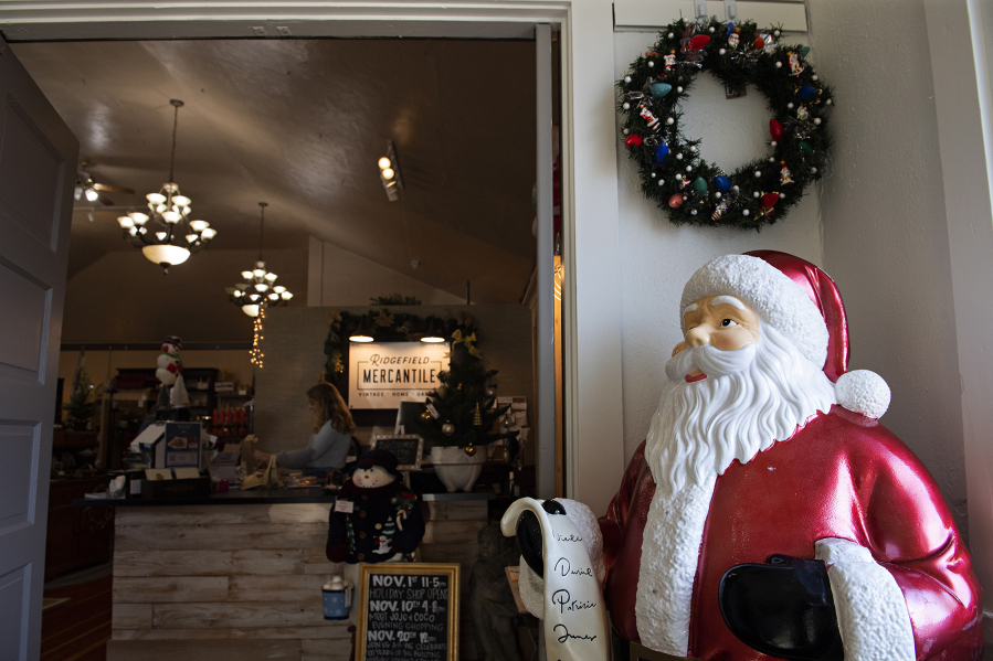Ridgefield Mercantile, located in a 100-year-old building on Pioneer Street, is brimming with new and vintage gifts and holiday decor.