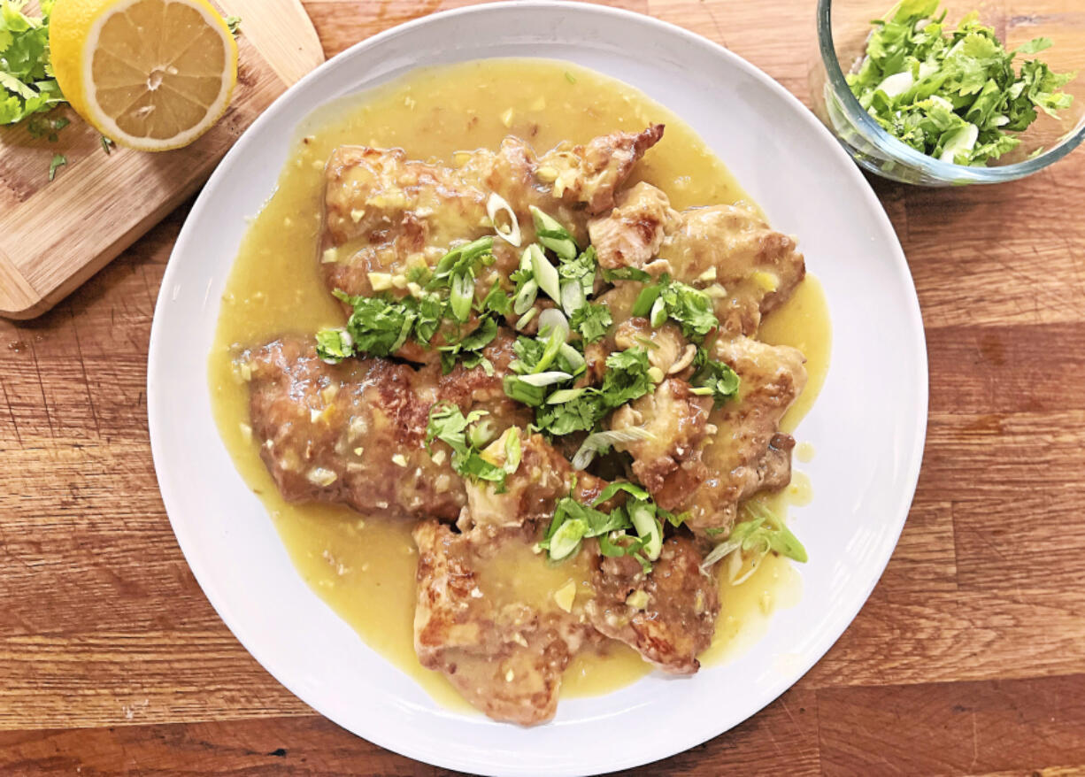 Yotam Ottolenghi's lemon chicken recipe is made with a "cheat's" preserved lemon paste.
