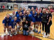 The La Center volleyball team captured its first 1A district since 2014 with a five-set win over Castle Rock on Saturday, Nov. 5, 2022, at King?s Way Christian High School.