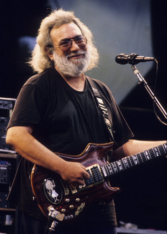 Jerry Garcia of the Grateful Dead performs live on Aug. 16, 1991, at the Shoreline Amphitheater in Mountainview, Calif.