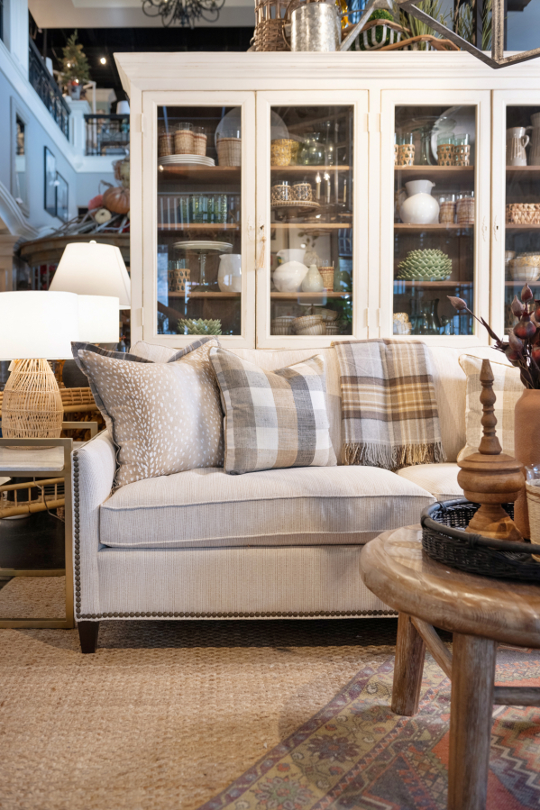 Decorate with neutral plaid to get a look you love without going overboard.
