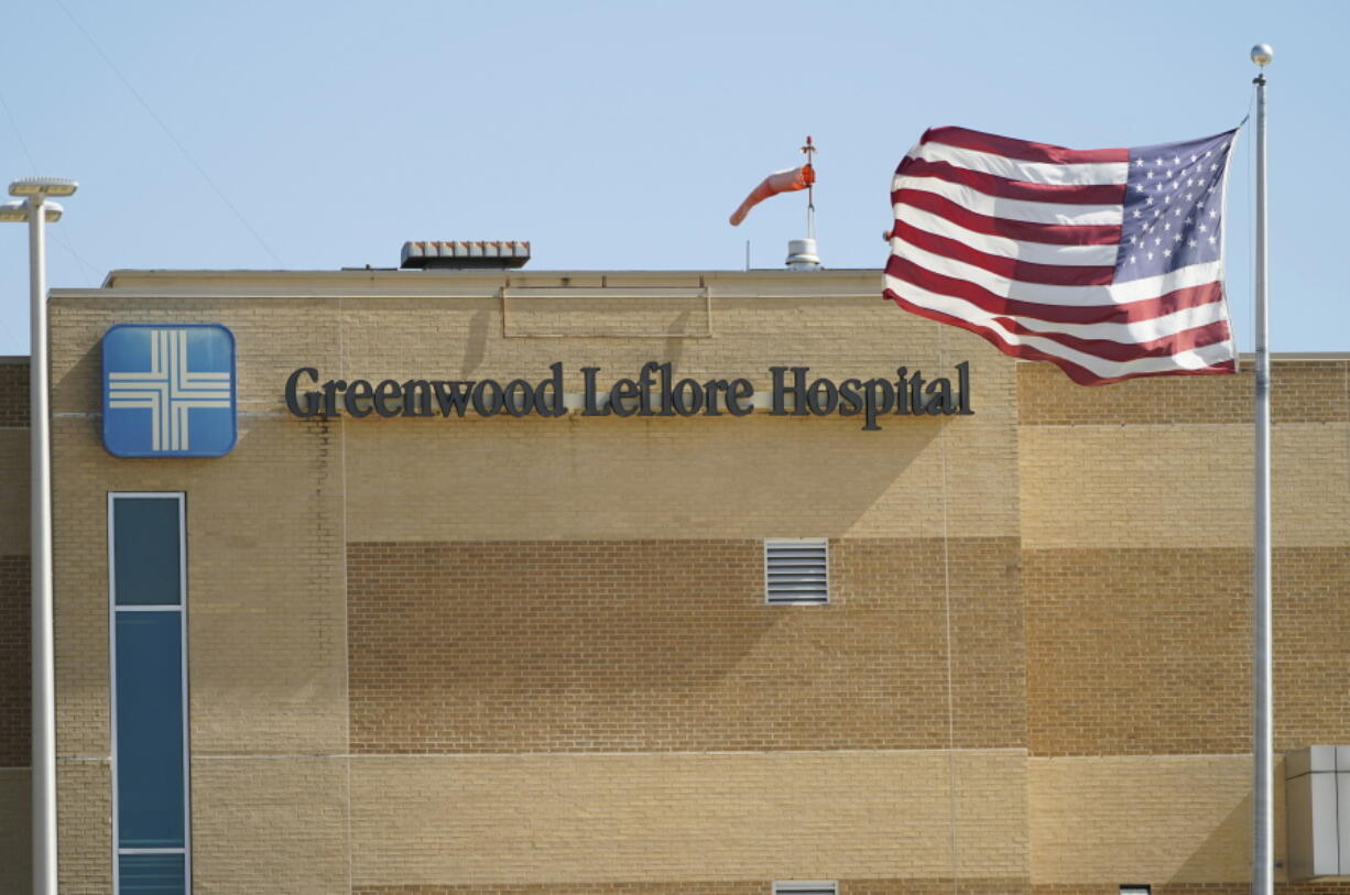 FILE - The publicly owned Greenwood Leflore Hospital is pictured on Oct. 21, 2022, in Greenwood, Miss. Over half of Mississippi's rural hospitals are at risk of closing immediately or in the near future, according to the state's health top health official. (AP Photo/Rogelio V.