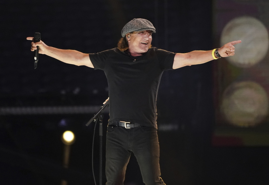 Brian Johnson of AC/DC performs May 2, 2021, with the Foo Fighters at "Vax Live: The Concert to Reunite the World" in Inglewood, Calif.