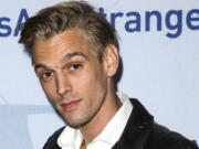 FILE - Singer Aaron Carter arrives at a premiere of "Saints & Strangers" at the Saban Theater in Beverly Hills, Calif., Nov. 9, 2015. Carter, the singer-rapper who began performing as a child and had hit albums starting in his teen years, was found dead Saturday, Nov. 5, 2022, at his home in Southern California. He was 34.