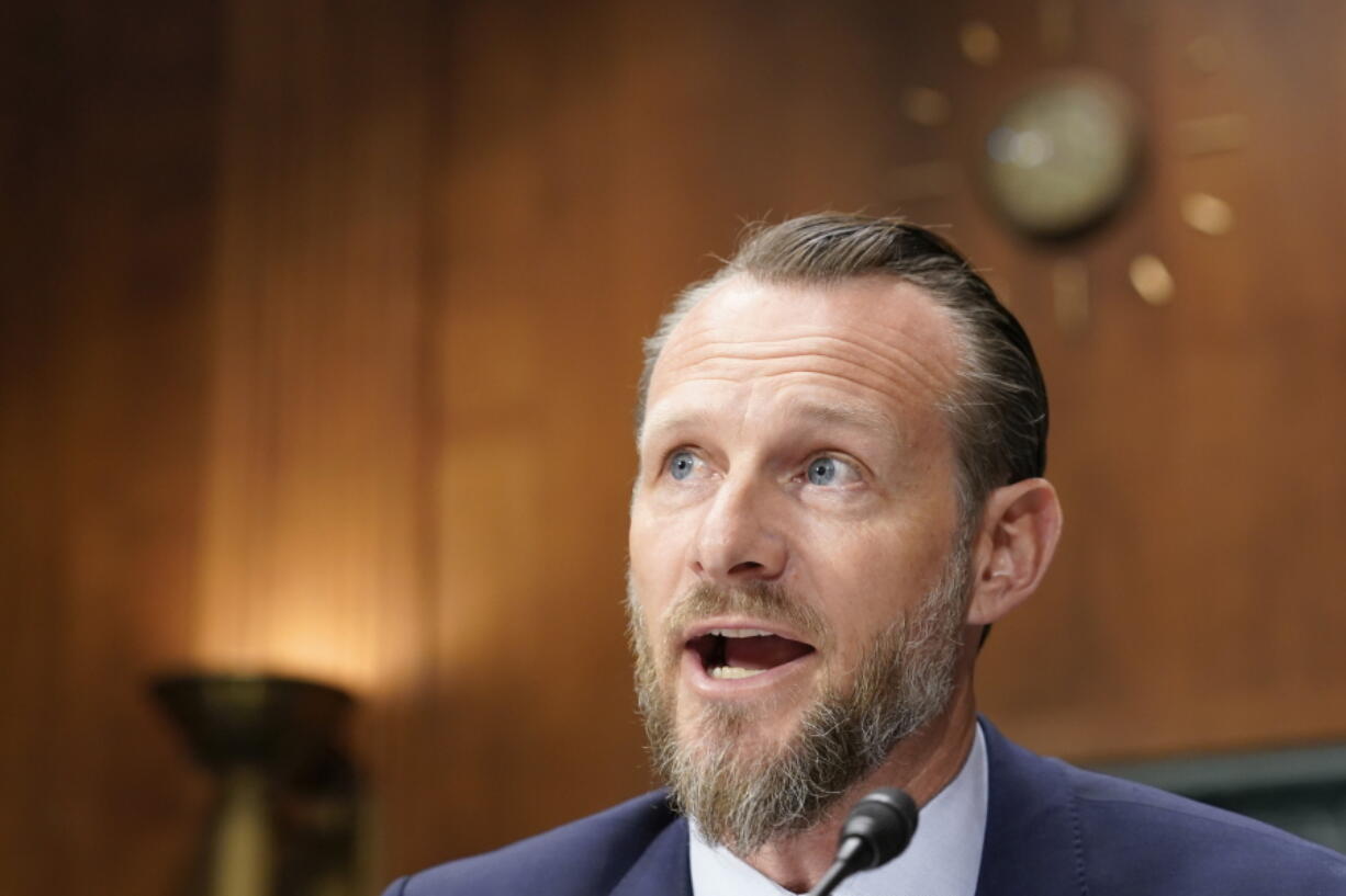 Michael Needler, CEO of grocery retailer Fresh Encounter Inc., speaks during a Senate Judiciary Subcommittee on Competition Policy, Antitrust, and Consumer Rights hearing on the proposed Kroger-Albertsons grocery store merger, at the Capitol in Washington, Tuesday, Nov. 29, 2022.