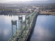 The Interstate 5 Bridge crosses the Columbia River on Oct. 11, 2022.