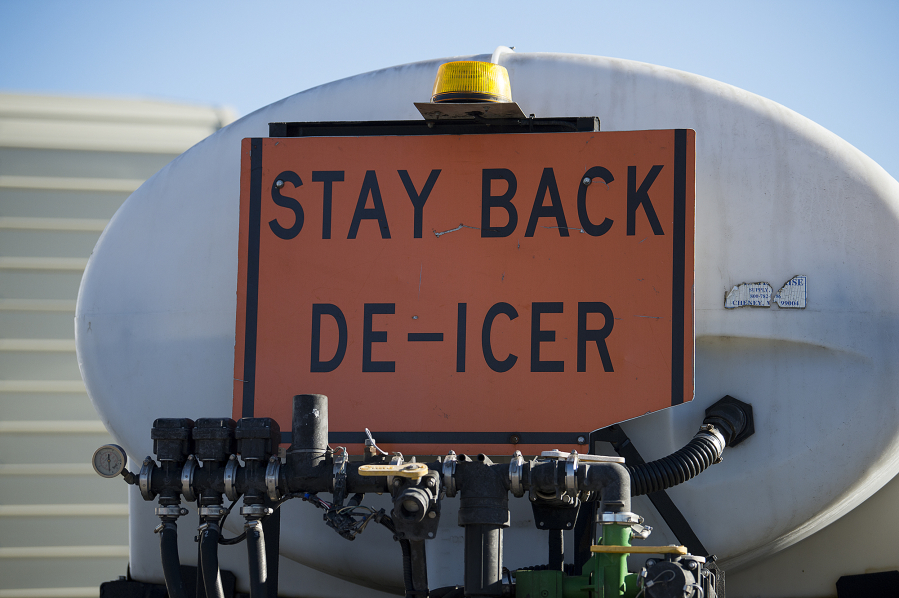 Specific conditions must be met for de-icer to be deployed in Clark County. If it's still raining, the de-icer will wash away before the snow or ice hits.