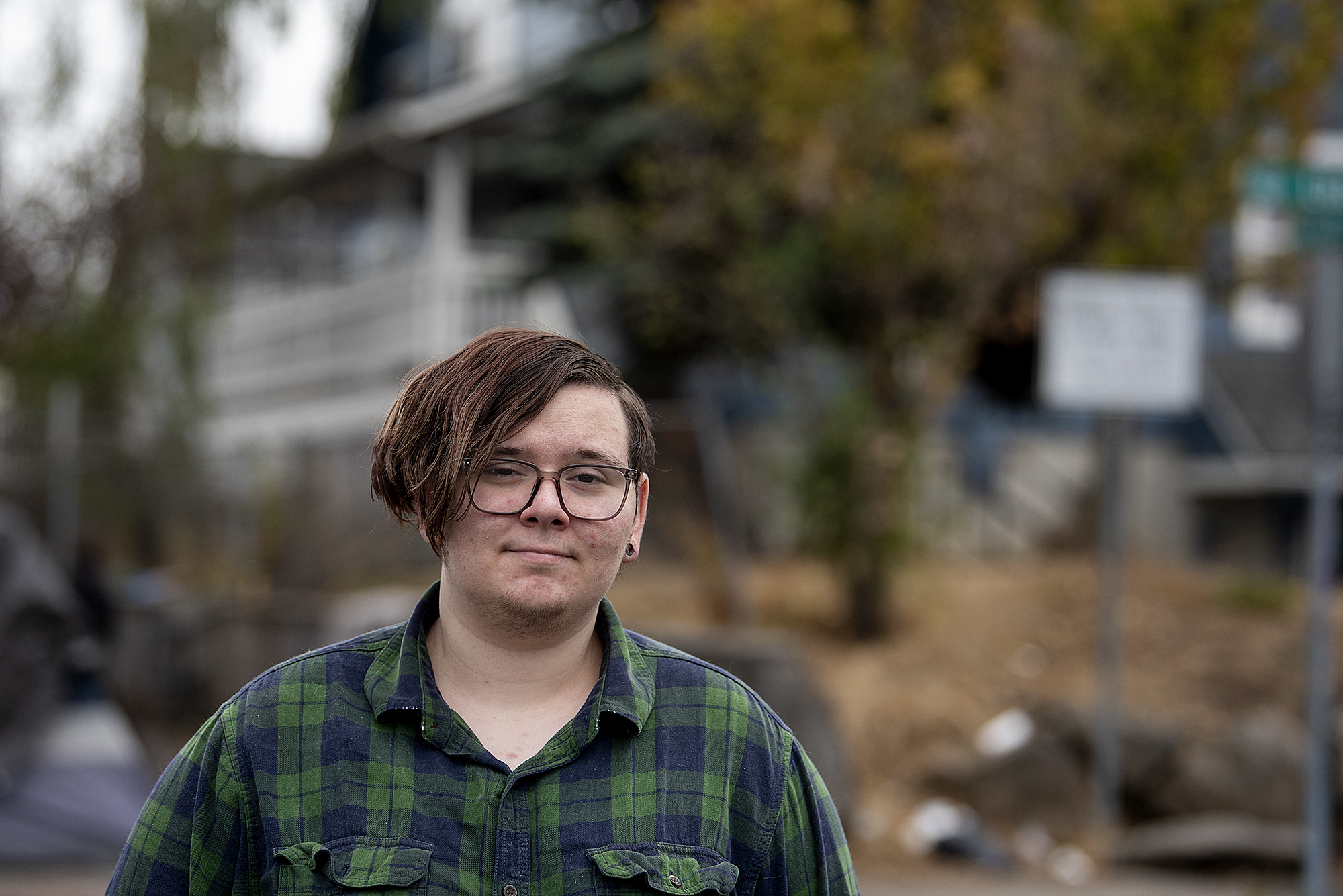 Ari, a 23-year-old living in Clark County, stands outside the Share House men’s shelter in downtown Vancouver. Though Ari said he will always be grateful for his Share House bed, he also experienced abuse as a transgender youth in an all-men’s shelter. “Clark County definitely, completely needs an LGBT shelter and they need it soon,” he said.