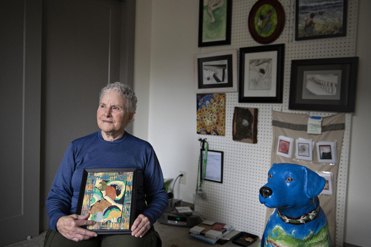 Local artist Barbara Wright displays some of her natural science illustrations in her home studio in Ridgefield.
