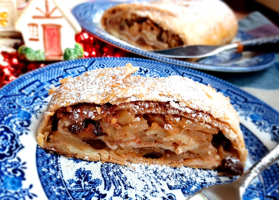 Eat this Angel Apple Strudel while it's still warm from the oven with a sprinkling of powdered sugar.