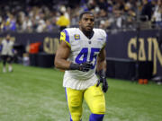 Los Angeles Rams linebacker Bobby Wagner (45) will likely have a lot of pregame reunions when the Rams face his old team, the Seattle Seahawks, on Sunday, Dec. 4, 2022.