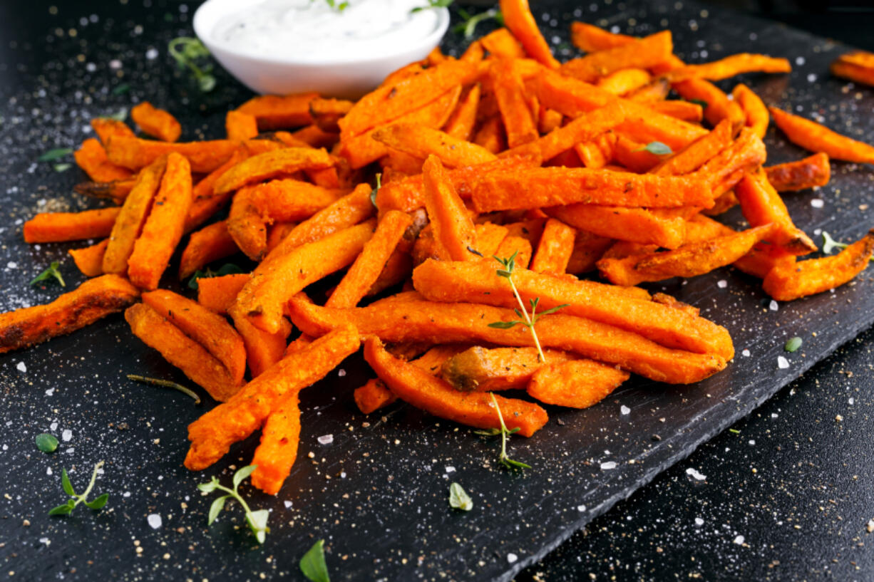 Sweet potato fries made in the oven.