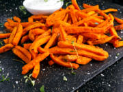Sweet potato fries made in the oven.