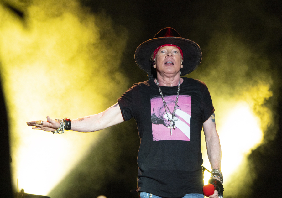 Singer Axl Rose of Guns N' Roses performs live on stage during a concert at Banc of California Stadium. (K.C.