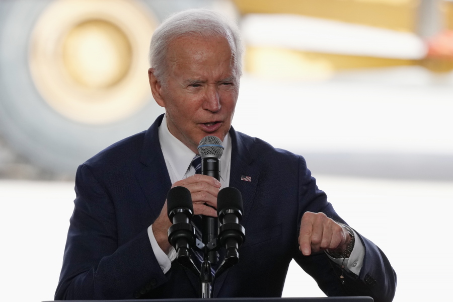 President Joe Biden speaks after touring the Taiwan Semiconductor Manufacturing Company facility in Phoenix, Tuesday, Dec. 6, 2022. (AP Photo/Ross D.