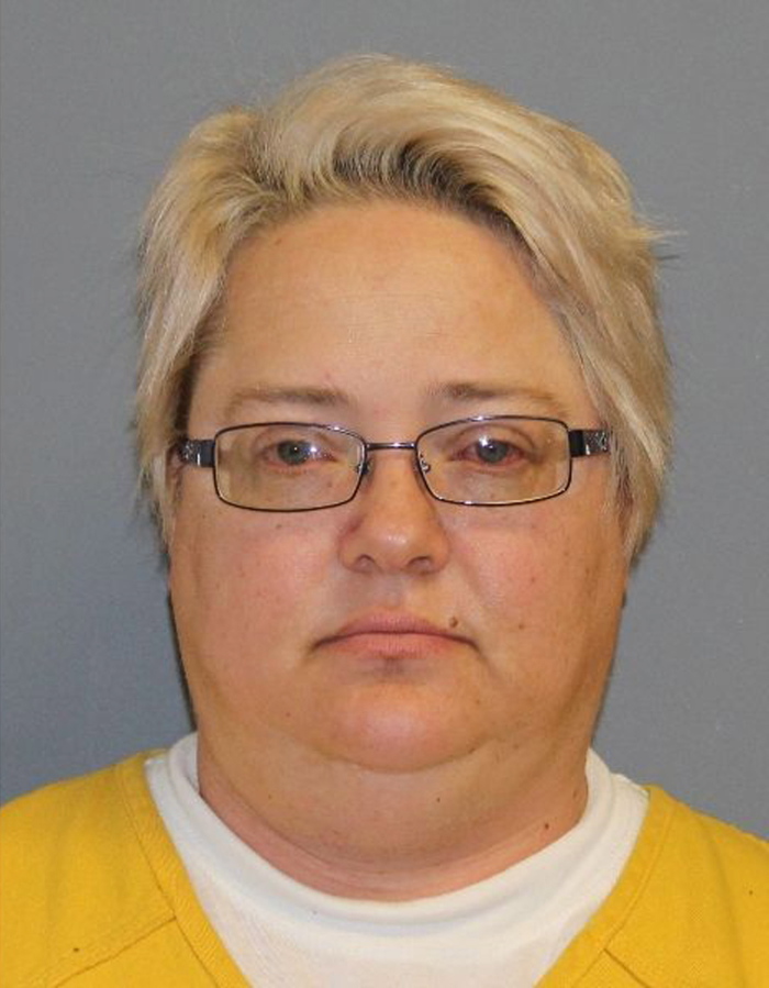 FILE - In this photo released July 13, 2022, by the Mesa County Sheriff's Office is Sandra Brown. The former elections manager accused of helping a Colorado clerk charged with tampering with voting equipment plans to plead guilty under an agreement with prosecutors. Brown is scheduled to be in court Wednesday, Nov. 30, 2022.