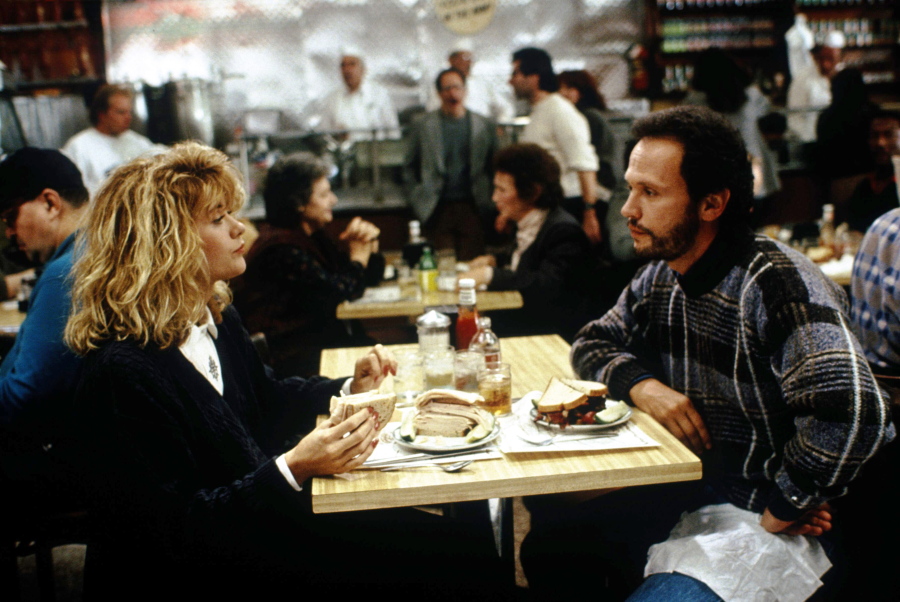 Meg Ryan, left, and Billy Crystal in a scene from "When Harry Met Sally." (MGM/Library of Congress)