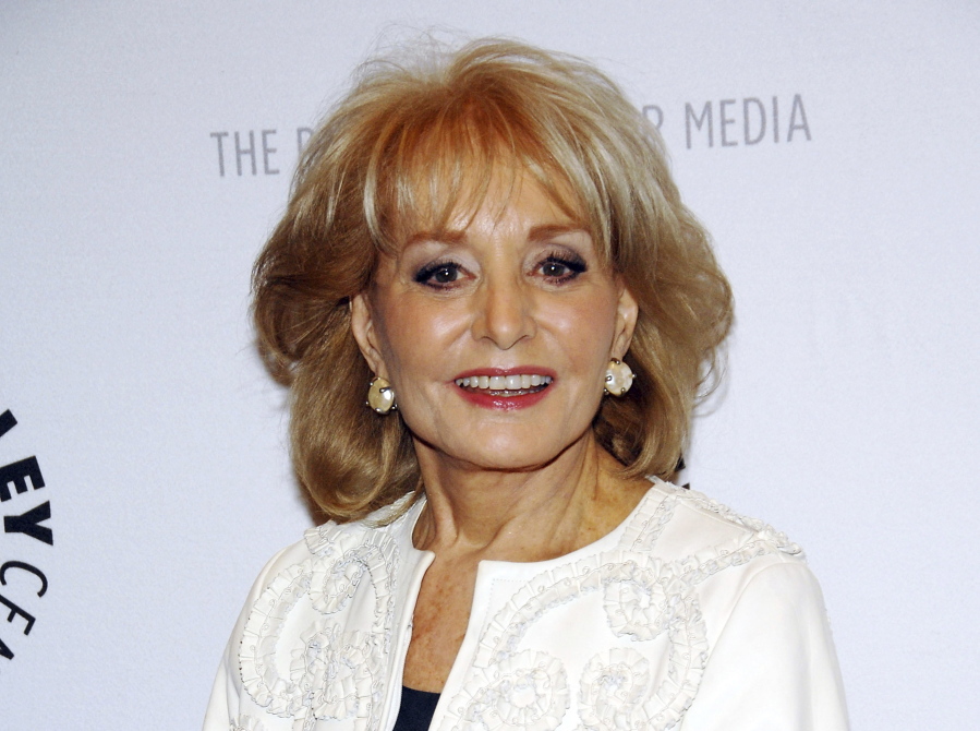 FILE - Barbara Walters arrives to participate in a panel discussion featuring the hosts of ABC's "The View," at The Paley Center for Media on April 9, 2008, in New York. Walters, a superstar and pioneer in TV news, has died, according to ABC News on Friday, Dec. 30, 2022. She was 93.