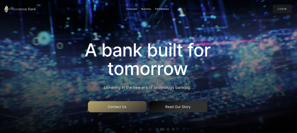 Moonstone Bank's homepage.
