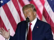 FILE - Former President Donald Trump announces a third run for president as he speaks at Mar-a-Lago in Palm Beach, Fla., Nov. 15, 2022. Jurors in the Trump Organization's criminal tax fraud deliberated for a second day Tuesday, Dec. 6, weighing charges that Trump's company helped executives dodge personal income taxes on perks such as Manhattan apartments and luxury cars.