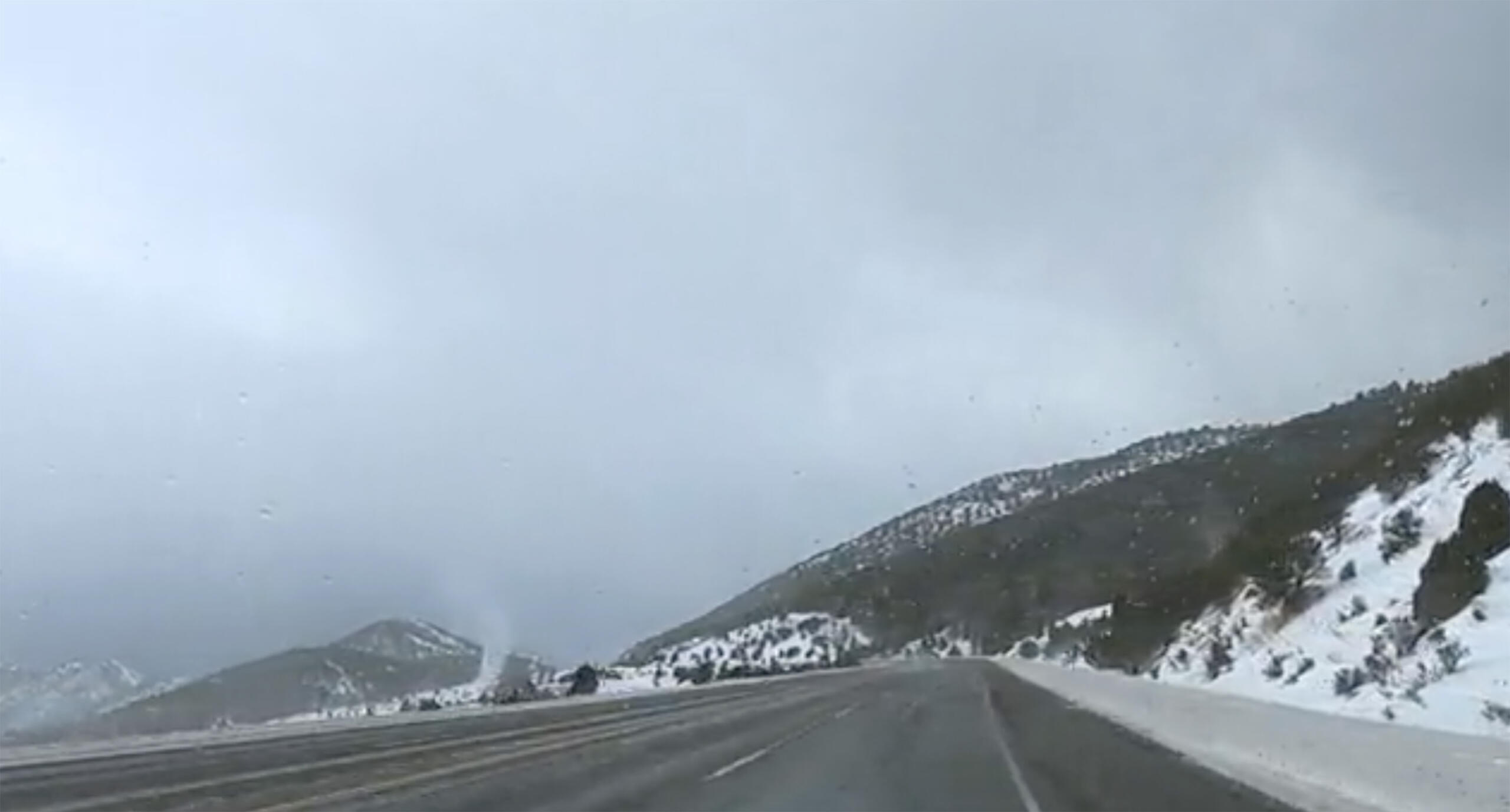 A rare weather phenomenon some are calling a "snowado" was recorded crossing a highway in southeastern Idaho.