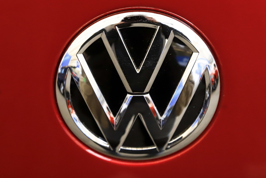 FILE - This Thursday, Feb. 14, 2019, file photo, shows the Volkswagen logo on an automobile at the 2019 Pittsburgh International Auto Show in Pittsburgh.  Volkswagen is recalling nearly 42,000 Beetles in the U.S. and Canada, Friday, Dec. 30, 2022, because they have potentially dangerous Takata air bag inflators. The recall covers Beetles from the 2015 and 2016 model years.   (AP Photo/Gene J.