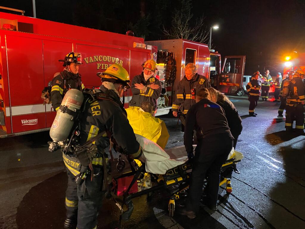 A fire at Cherry Park Apartments broke out Friday evening, displacing 13 people. One woman was taken to the hospital with non-life-threatening injuries.