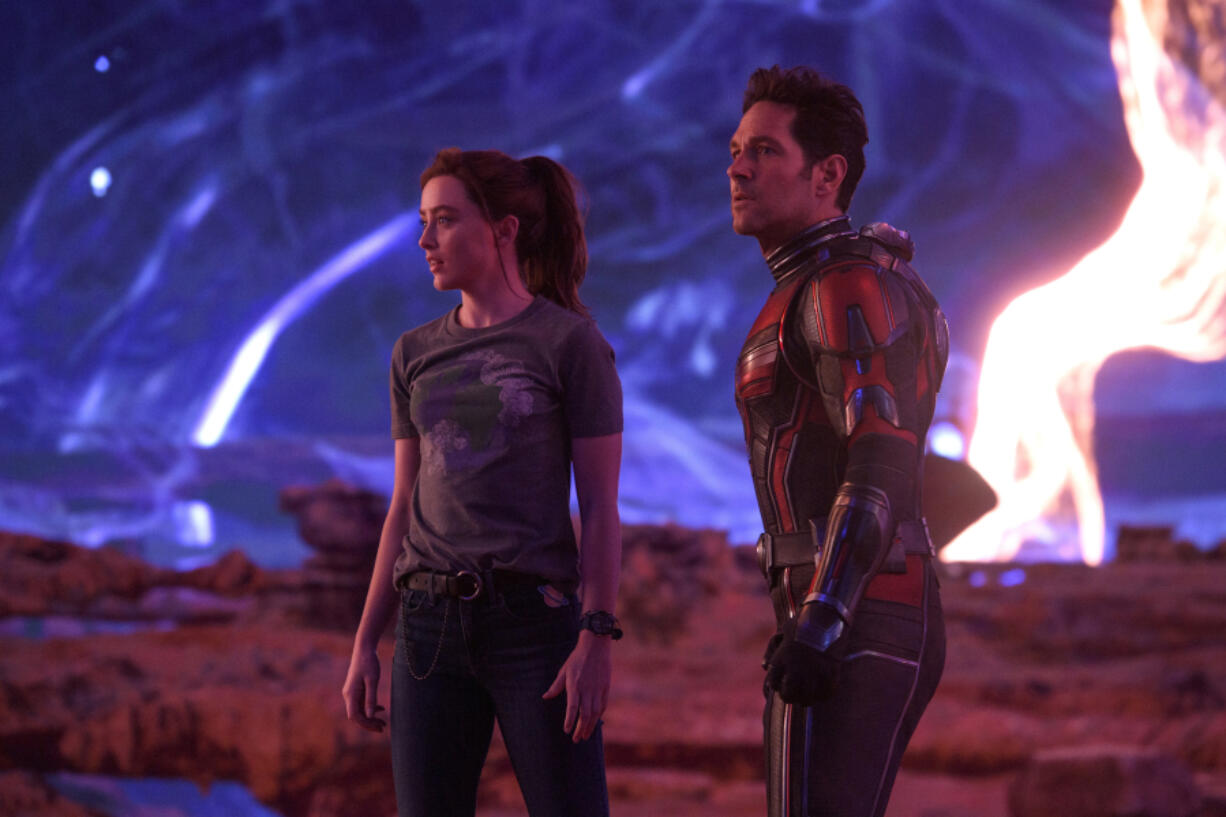 Kathryn Newton, left, as Cassandra "Cassie" Lang and Paul Rudd as Scott Lang in Marvel Studios' "Ant-Man and the Wasp: Quantumania." (Jay Maidment/Walt Disney Studios/TNS) (Warner Bros.