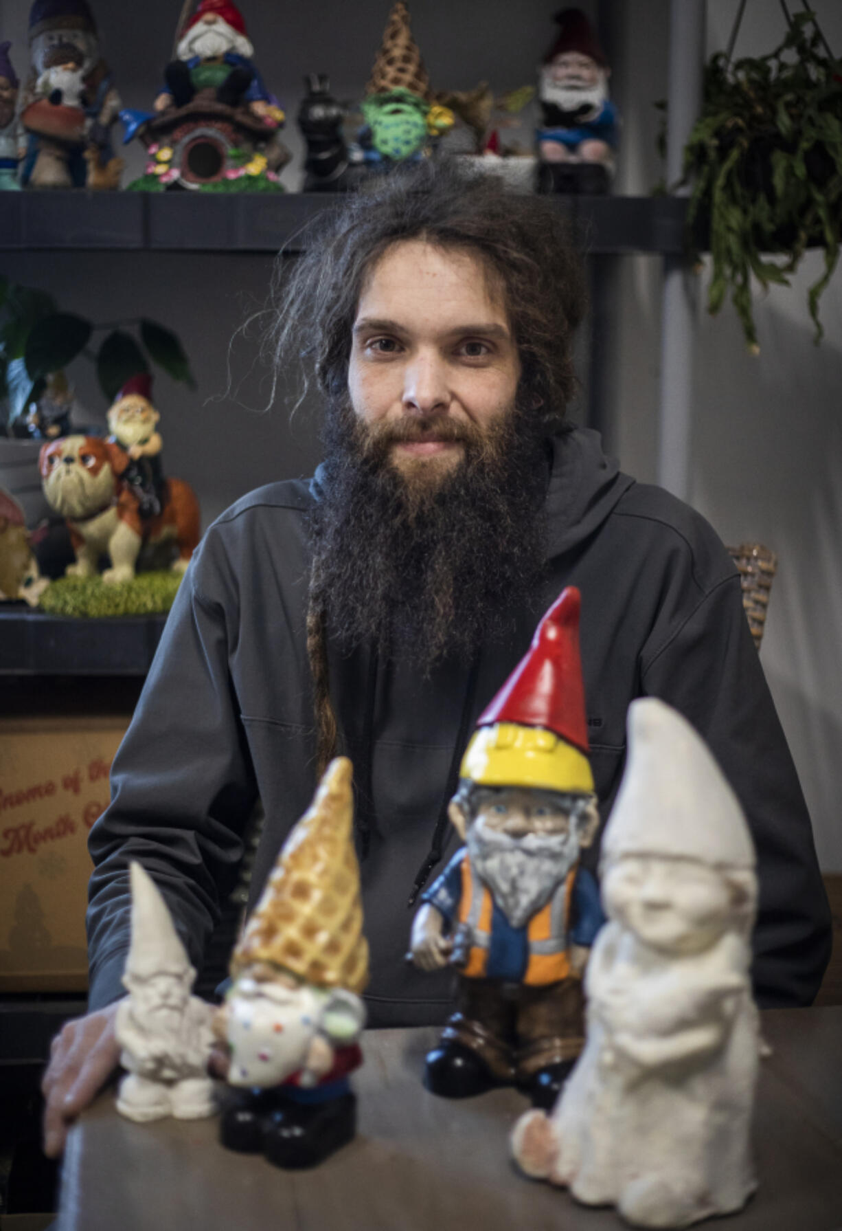 Ryan Tiland, creator of Gnome of the Month Club, on Dec. 22 in Sultan.