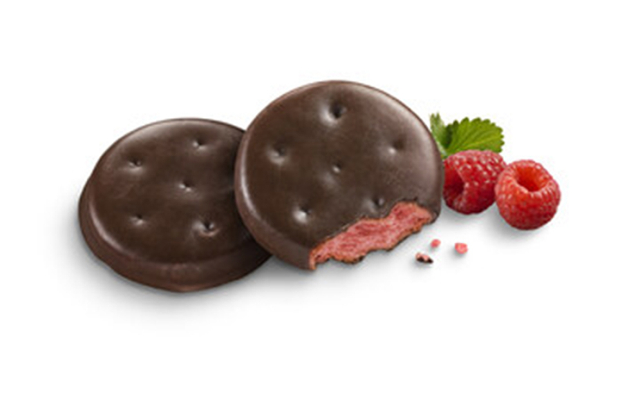 New for the 2023 Girl Scout Cookie season is the Raspberry Rally cookie.