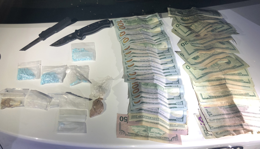 Money, drugs and knives Clark County sheriff's deputies say they found when they arrested a Vancouver man Tuesday morning in Minnehaha.