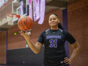 Heritage senior Keanna Salavea is the team’s leading scorer this season at 21.7 points a game and is also the emotional leader on the court.