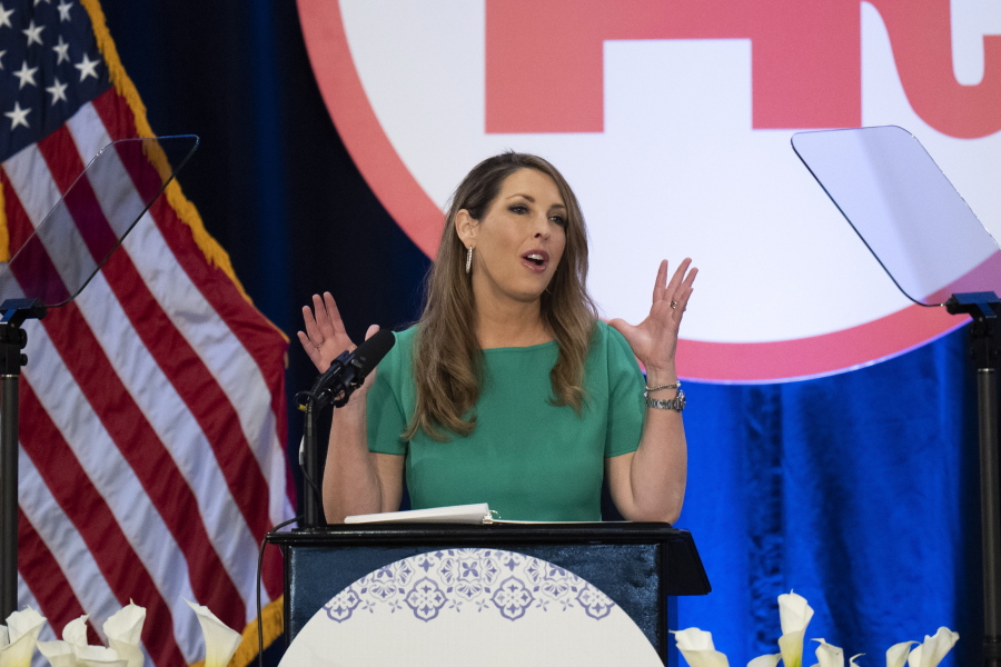 Republican National Committee Chair Ronna McDaniel speaks at the committee's winter meeting in Dana Point, Calif., Friday, Jan. 27, 2023. (AP Photo/Jae C.
