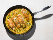 A recipe for Salmon in Coconut-Curry Sauce.