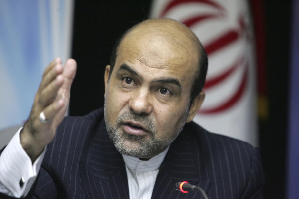 In this picture released on Tuesday, Oct. 14, 2008, by Islamic Republic News Agency, IRNA, Ali Reza Akbari speaks in a meeting to unveil the book "National Nuclear Movement" in Tehran, Iran. Iran said Saturday, Jan. 14, 2023, it had executed Akbari, a dual Iranian-British national who once held a high-ranking position in the country's defense ministry, despite international warnings to halt his death sentence, further escalating tensions with the West amid the nationwide protests now shaking the Islamic Republic.