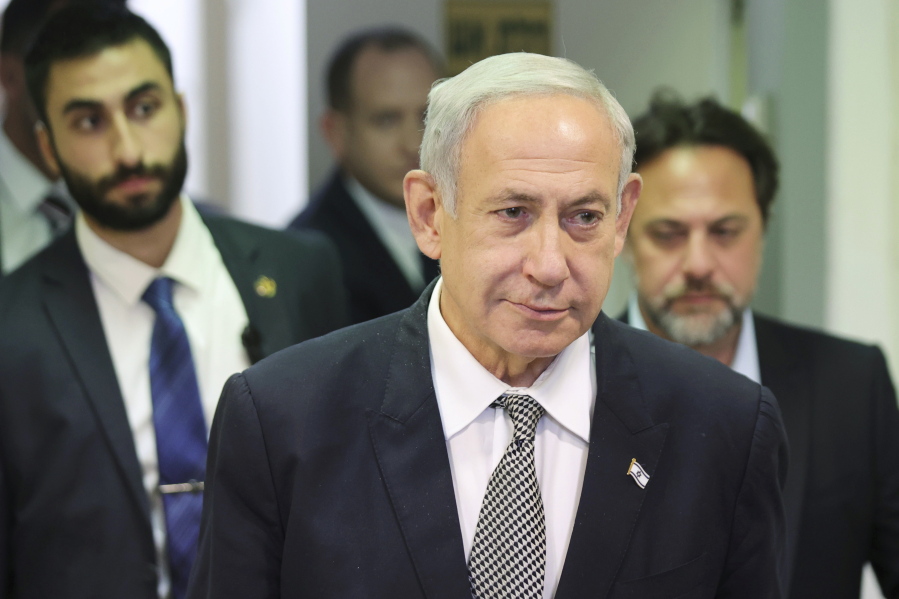 FILE - Israeli Prime Minister Benjamin Netanyahu attends a hearing at the Magistrate's Court in Rishon LeZion, Israel, Monday, Jan. 23, 2023.   Netanyahu has made a surprise trip to Jordan to meet with King Abdullah II. Tuesday,  Jan 24.