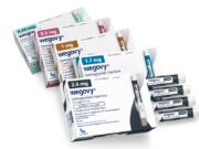 This image provided by Novo Nordisk in January 2023, shows packaging for the company's Wegovy drug. Children struggling with obesity should be evaluated and treated early and aggressively, with medications for kids as young as 12 and surgery for those as young as 13 who qualify, according to new guidelines released by the American Academy of Pediatrics on Monday, Jan. 9, 2023. A study published in the New England Journal of Medicine in December 2022, found that Wegovy helped teens reduce their body mass index by about 16% on average, better than the results in adults.