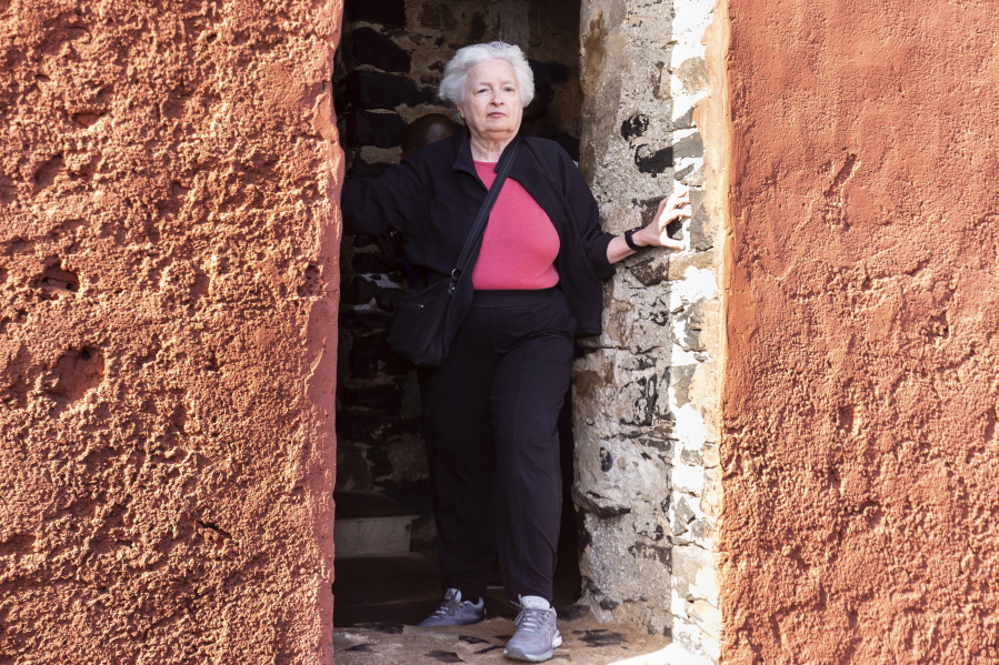 U.S. Treasury Secretary Janet Yellen stands in the "Door Of No Return" on Goree Island, Senegal, Saturday Jan. 21, 2023. Yellen has paid a solemn visit to an island off Senegal that is one of the most recognized symbols of the horrors of the Atlantic slave trade that trapped tens of millions of Africans in bondage. She is in Senegal as part of a 10-day trip aimed at rebuilding economic relationships between the U.S. and Africa.