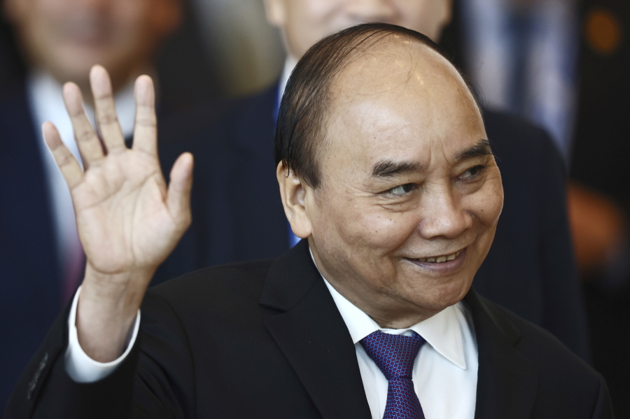 FILE - Vietnam's President Nguyen Xuan Phuc arrives at the APEC Economic Leaders Meeting during the Asia-Pacific Economic Cooperation, also known as APEC summit, Saturday, Nov. 19, 2022, in Bangkok, Thailand. Nguyen Xuan Phuc resigned Tuesday, Jan. 17, 2023, the most senior member of the communist state's government to be forced from his job after a series of high-profile corruption scandals for which he was held responsible.