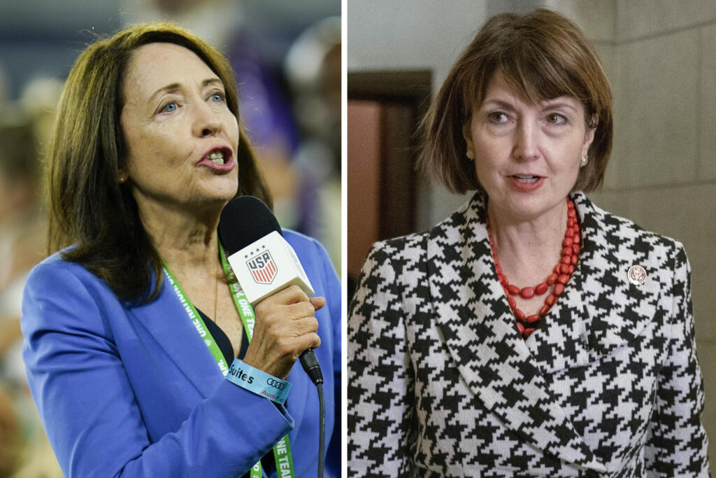 Sen. Maria Cantwell, D-Wash., left, and Rep. Cathy McMorris Rodgers, R-Wash.