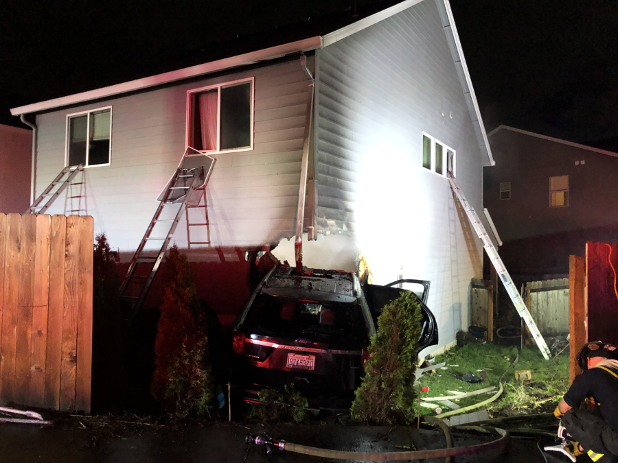 A 17-year-old girl was arrested Sunday night after crashing a stolen SUV into a house at 4710 N.E. 56th Place in the Minnehaha area, according to the Clark County Sheriff's Office. A 5-year-old inside the house suffered minor injuries.