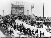 Townsfolk turn out for the opening of the Interstate Bridge on Feb. 14, 1917.