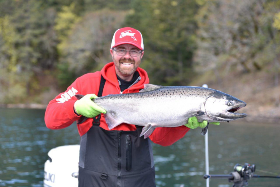 Guide Shane Magnuson of Upper Columbia Guide Service took this spring Chinook while fishing Drano Lake last year.