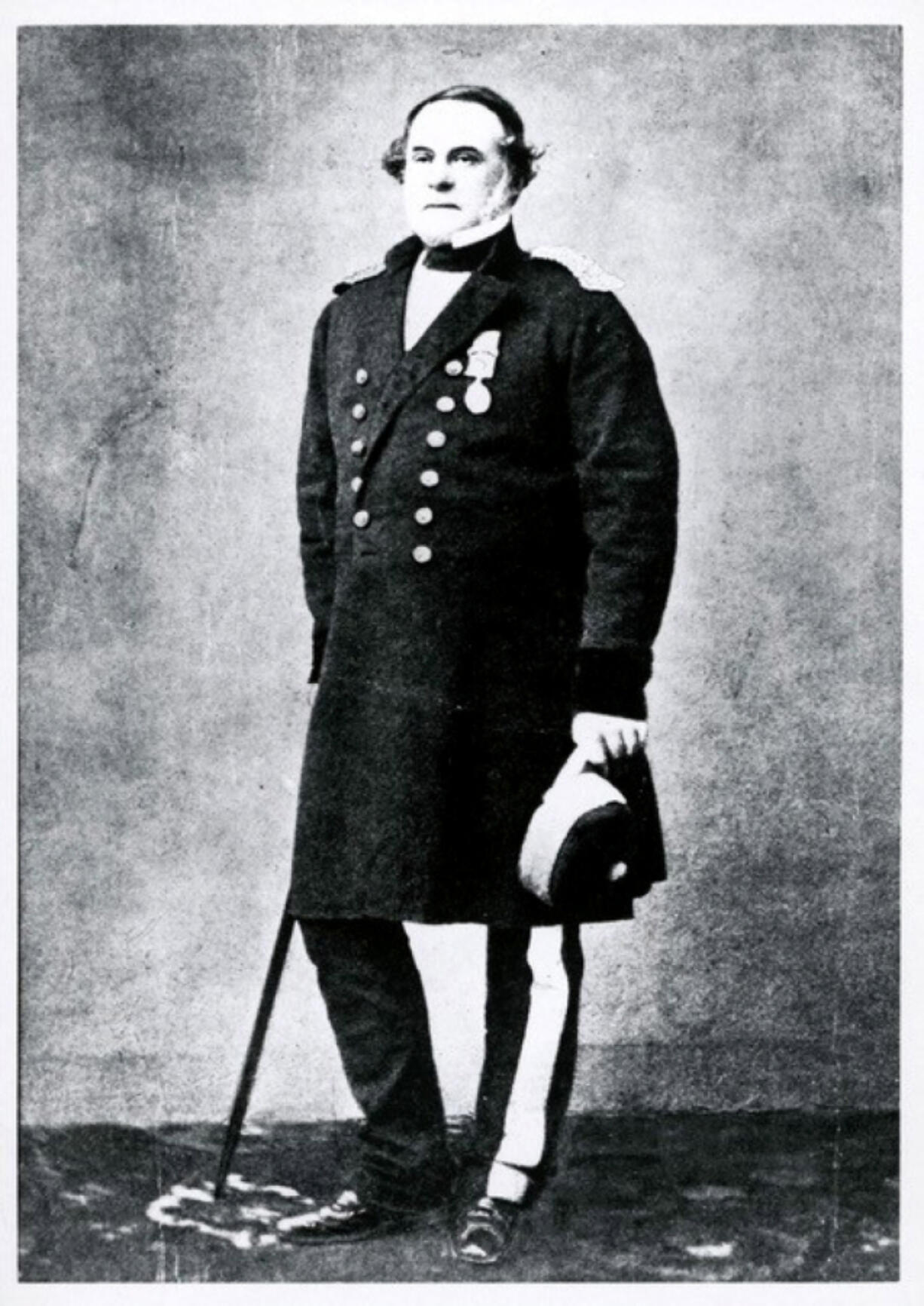 John McLoughlin met a 16-year-old James Douglas in 1819 when the North West Company employed them and mentored him in the fur trade. Two decades later, Douglas became the assistant to McLoughlin, the Hudson Bay Company's chief factor at Fort Vancouver. In 1863, Queen Victoria knighted Douglas for his work in colonizing British Columbia.