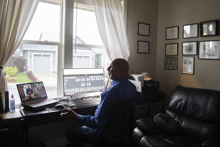 Ron Jefferson of Vancouver, who has spent years tracing his lineage back to enslaved ancestors, talks about his family's history at his home. Twelve years ago he joined ancestry.com -- now he has over 5,000 connections.