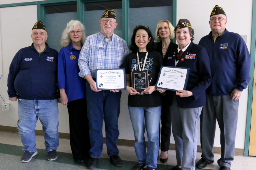 Veterans of Foreign Wars of the U.S. recognized Alice Yang, art teacher at Cape Horn-Skye Elementary and Canyon Creek Middle School, as Teacher of the Year on Jan. 17.