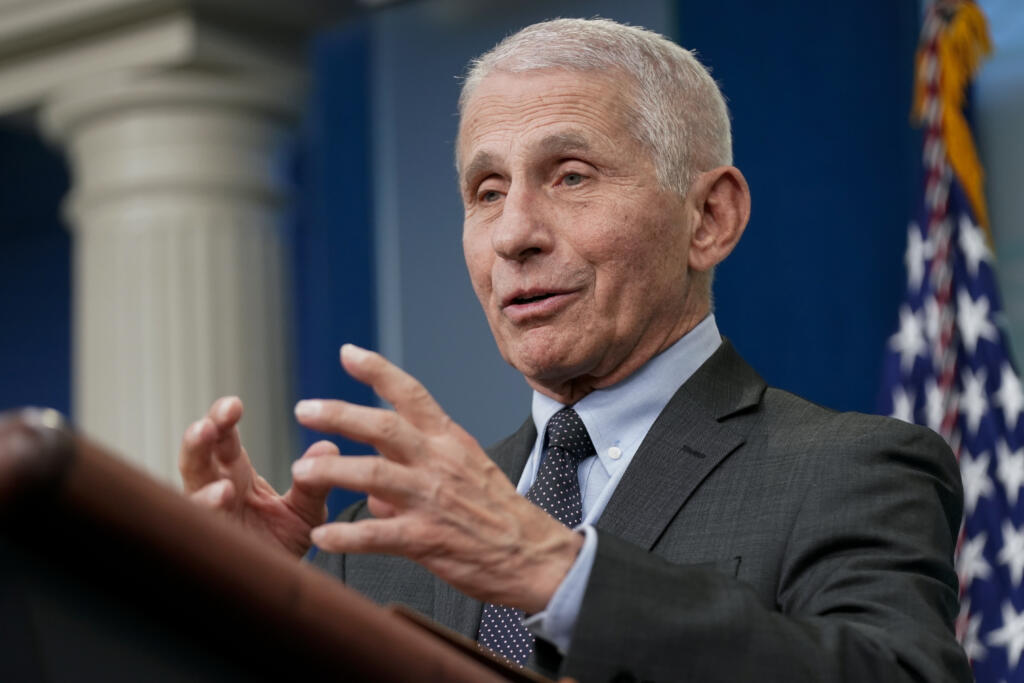 FILE - Dr. Anthony Fauci, Director of the National Institute of Allergy and Infectious Diseases, speaks during a press briefing at the White House, Tuesday, Nov. 22, 2022, in Washington. House Republicans kicked off an investigation Monday, Feb. 13, 2023, into the origins of COVID-19 by issuing a series of letters to current and former Biden administration officials for documents and testimony, including Fauci who until December served as Biden’s chief medical adviser.