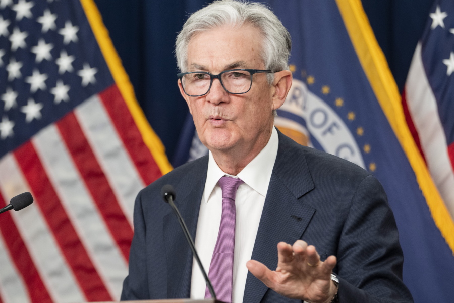 Federal Reserve chair Jerome Powell speaks during a news conference, Wednesday, Feb. 1, 2023, at the Federal Reserve Board in Washington.