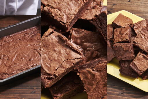This combination of photos taken in New York in 2020 show a recipe for One-Pot Fudgy Brownies.